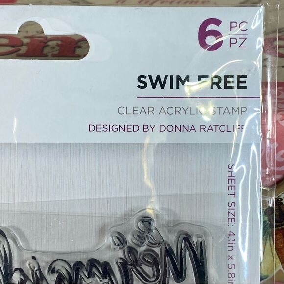 Crafter's Companion Clear Acrylic Swim Free 6 Pieces Handmade Cards Scrapbooking - Picture 2 of 3